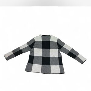 J.Jill Black Plaid Cotton Long Sleeve Pullover Sweater Women